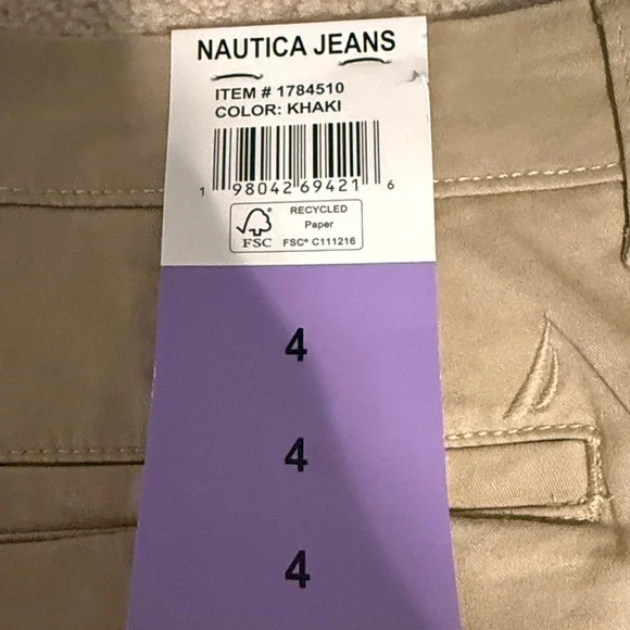 NWT- Nautica Jeans Women's Khaki Straight Leg Pants - Picture 7 of 10